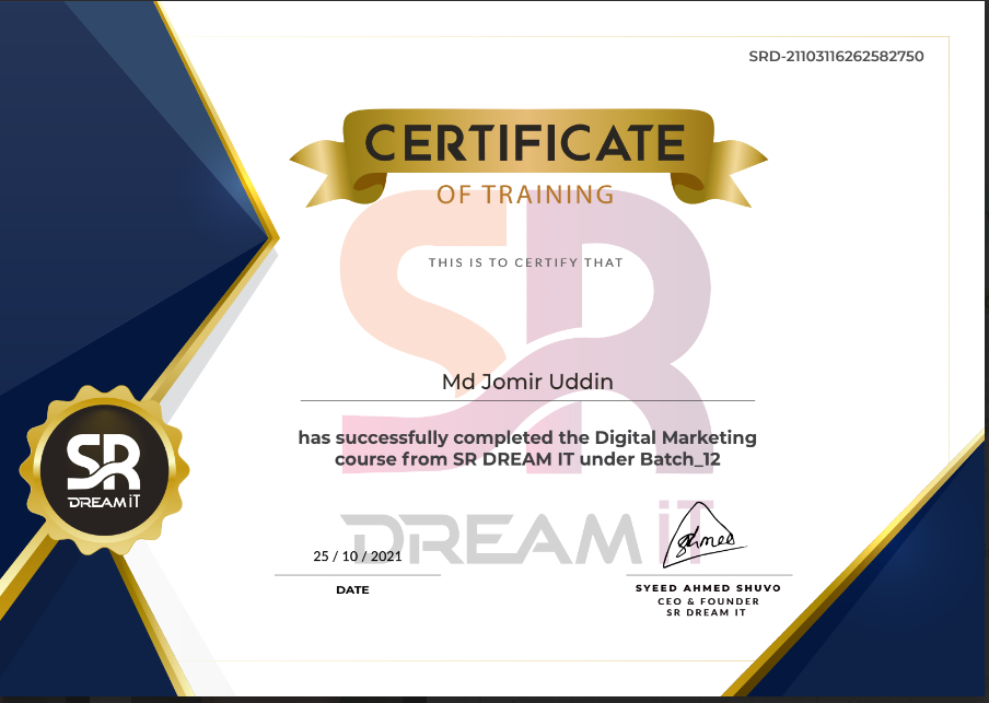 Digital Marketing - SR Dream IT